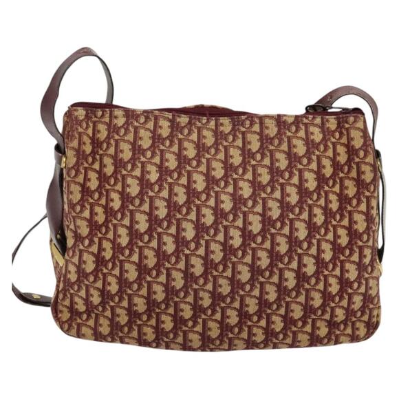 DIOR Trotter Canvas Shoulder Bag Red Gold - Picture 3 of 12